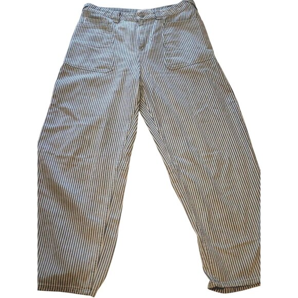 BDG Urban Outfitters Carpenter Pants Stripe Blue White 32 Workwear Vintage - Picture 1 of 11